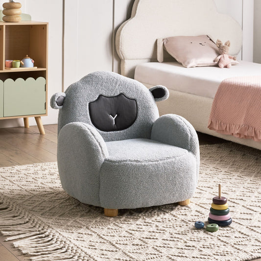 Kids Sheep Armchair Grey Upholstery Low Profile