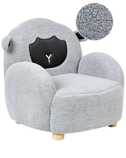 Kids Sheep Armchair Grey Upholstery Low Profile