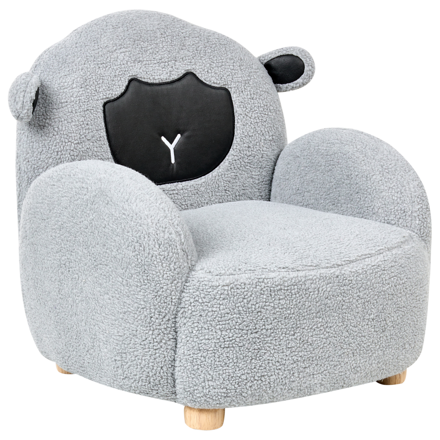 Kids Sheep Armchair Grey Upholstery Low Profile