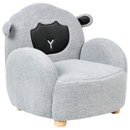 Kids Sheep Armchair Grey Upholstery Low Profile