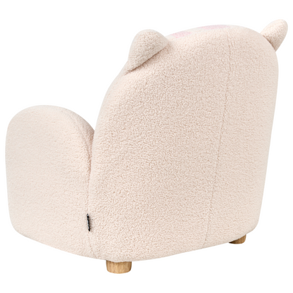 Cat Shaped Kids Armchair Off White Upholstery Low Chair For Toddlers Playtime