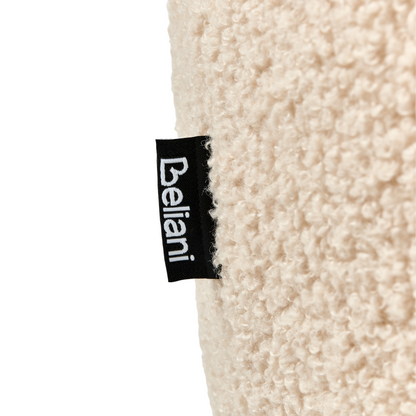 Cat Shaped Kids Armchair Beige Boucl? Upholstered Low Chair for Toddlers