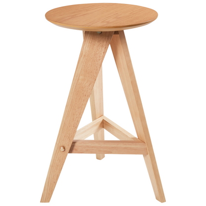 Retro Rubber Wood Stools Set Of 2 Light Brown