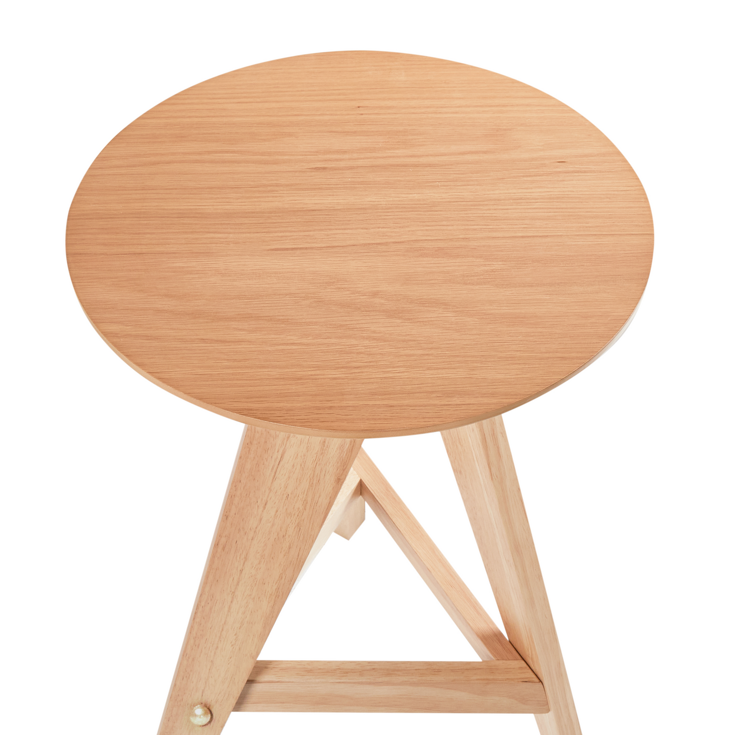 Retro Rubber Wood Stools Set Of 2 Light Brown