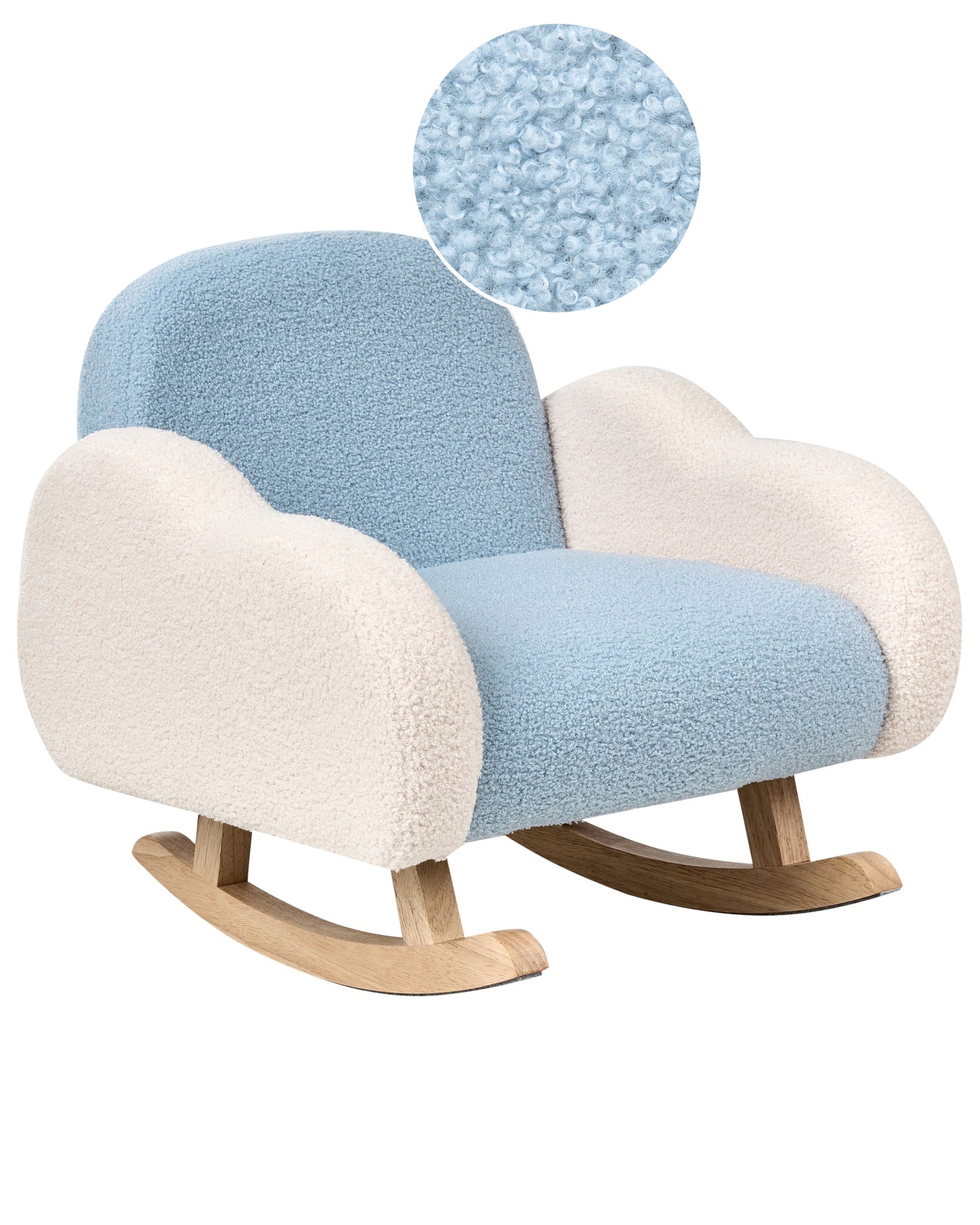 Kids Rocking Chair Light Blue Boucle Indoor