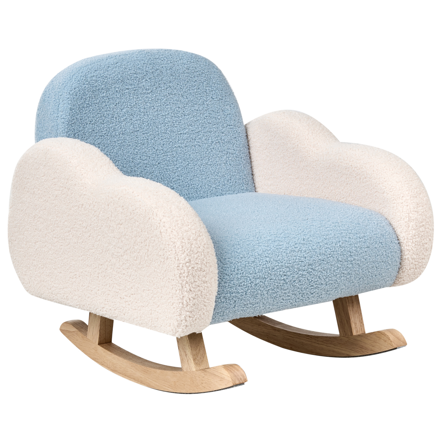 Kids Rocking Chair Light Blue Boucle Indoor
