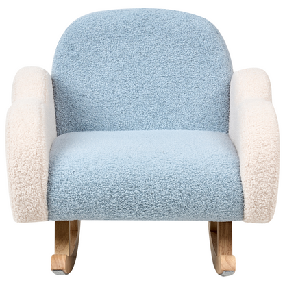 Kids Rocking Chair Light Blue Boucle Indoor