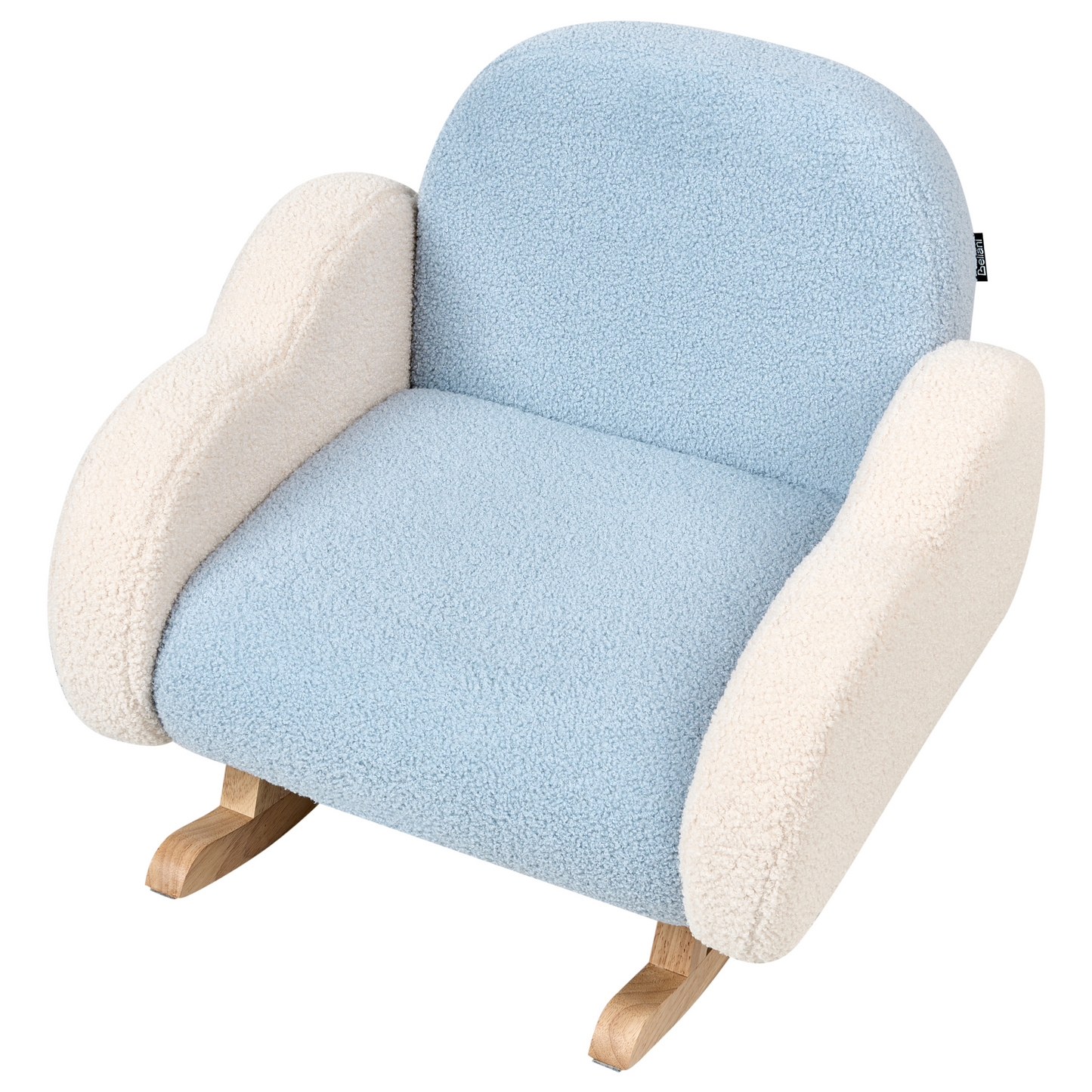 Kids Rocking Chair Light Blue Boucle Indoor