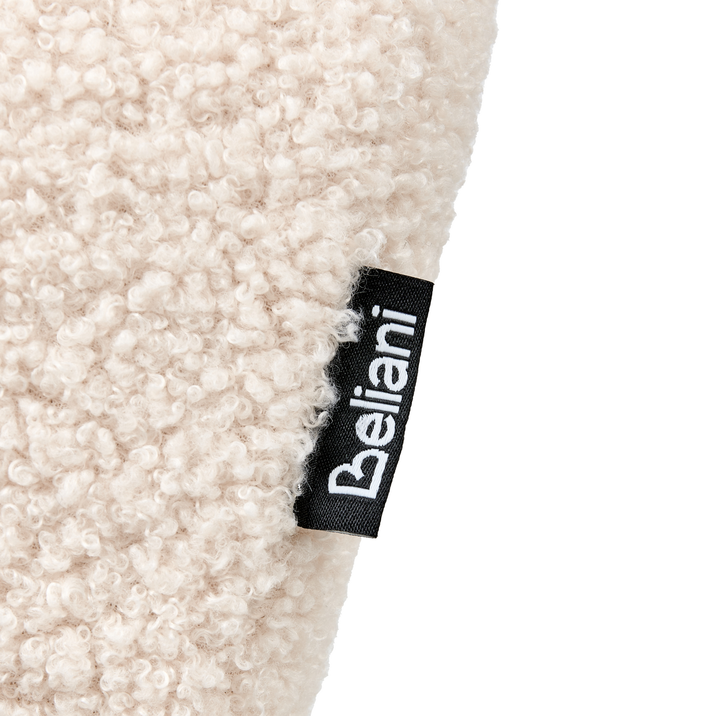 Kids Rocking Chair Beige Boucle With Cloud Armrests