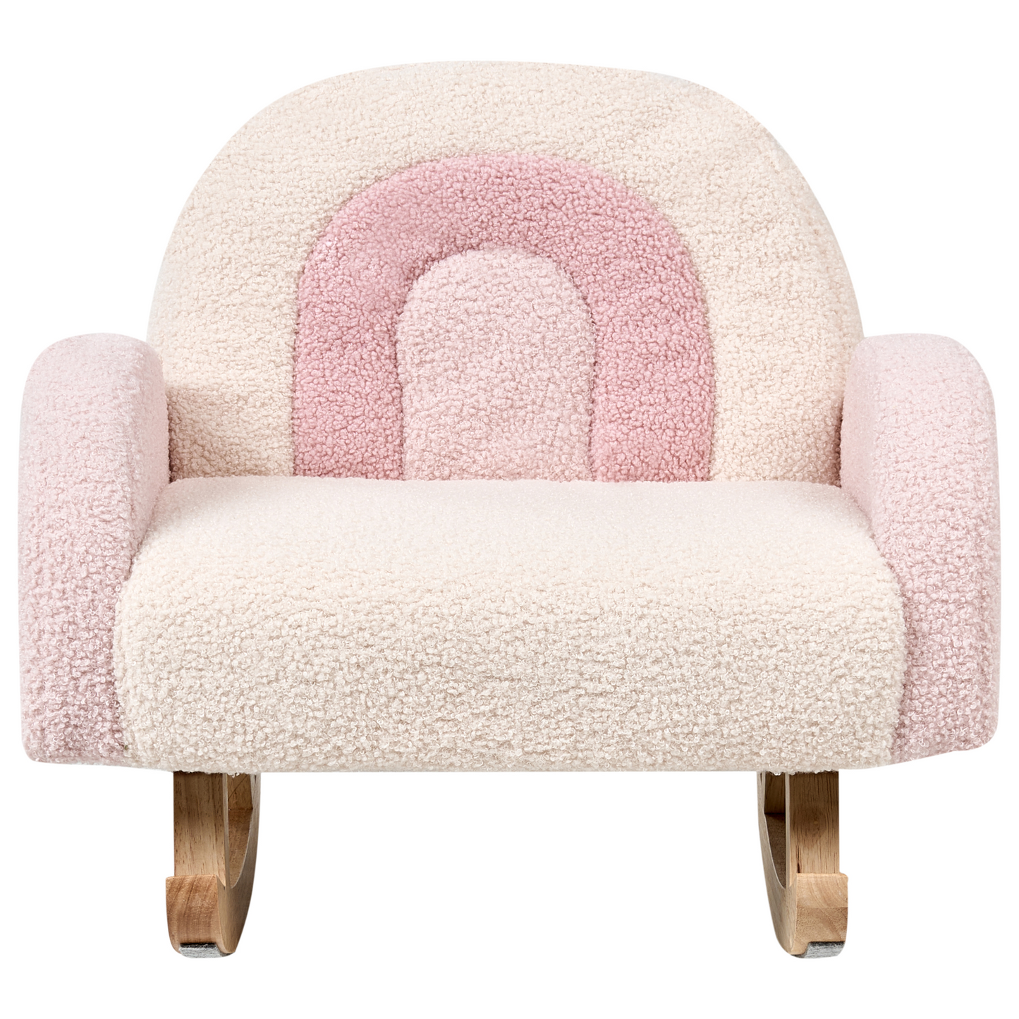 Kids Boucle Rocking Chair Pastel Pink Indoor