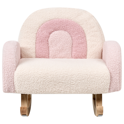 Kids Boucle Rocking Chair Pastel Pink Indoor