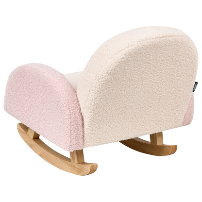 Kids Boucle Rocking Chair Pastel Pink Indoor