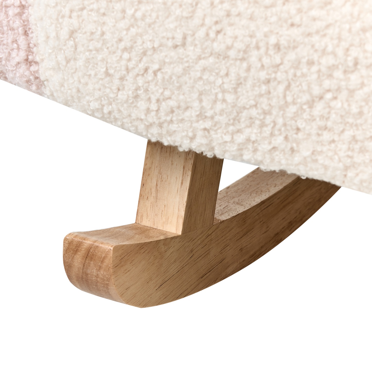 Kids Boucle Rocking Chair Pastel Pink Indoor