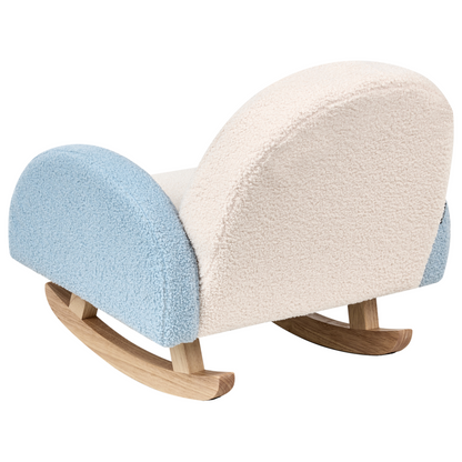 Kids Light Blue Boucle Indoor Rocking Chair
