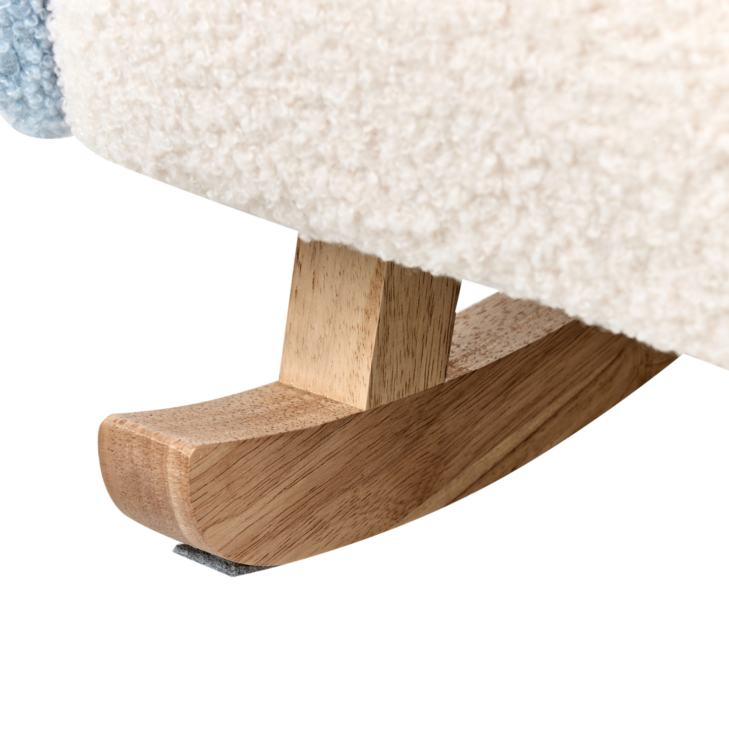Kids Light Blue Boucle Indoor Rocking Chair
