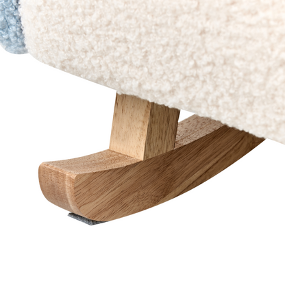 Kids Light Blue Boucle Indoor Rocking Chair
