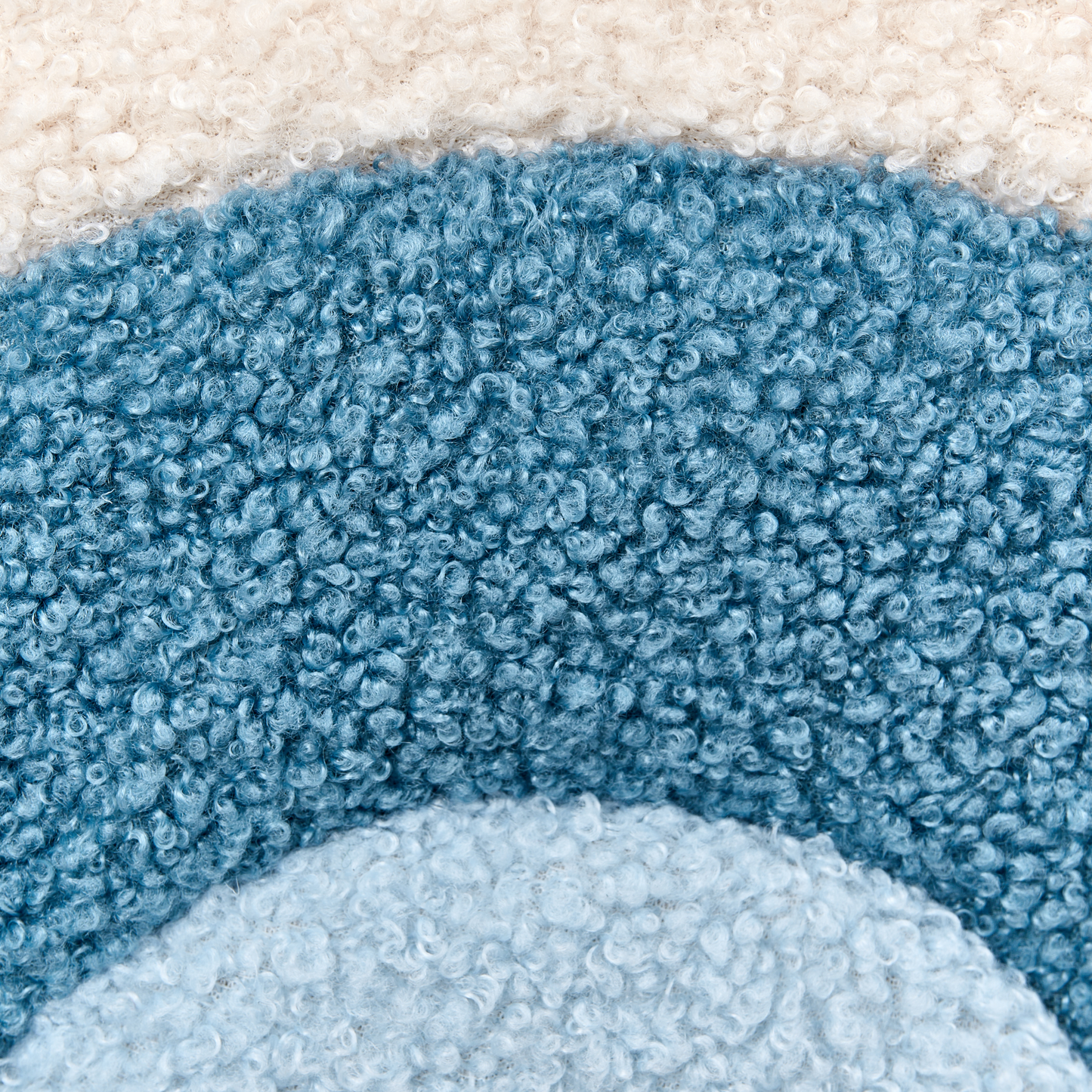 Kids Light Blue Boucle Indoor Rocking Chair