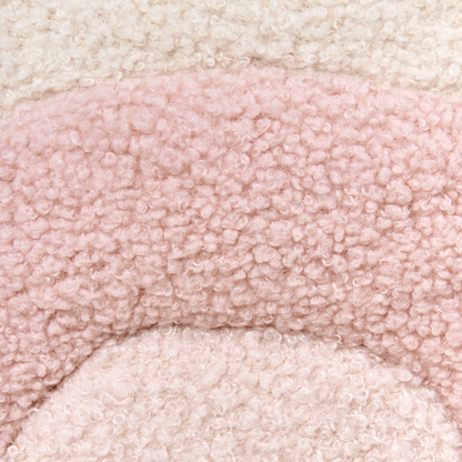 Kids Armchair Pastel Pink Boucle Upholstered With Wooden Legs
