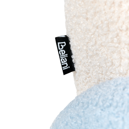 Kids Armchair Light Blue Boucle Upholstery and Wooden Legs