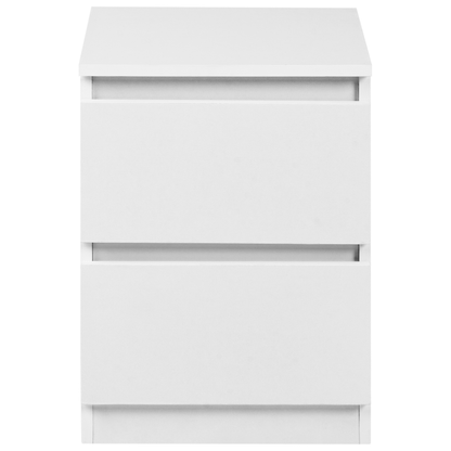 Bedside Table White With 2 Drawers Scandinavian Design