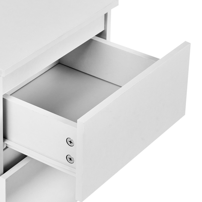 Bedside Table White With 2 Drawers Scandinavian Design