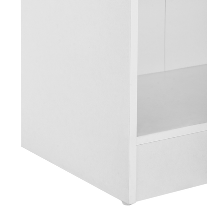 White 5 Shelf Bookcase Particle Board 5 Tier Storage Unit Scandinavian Style
