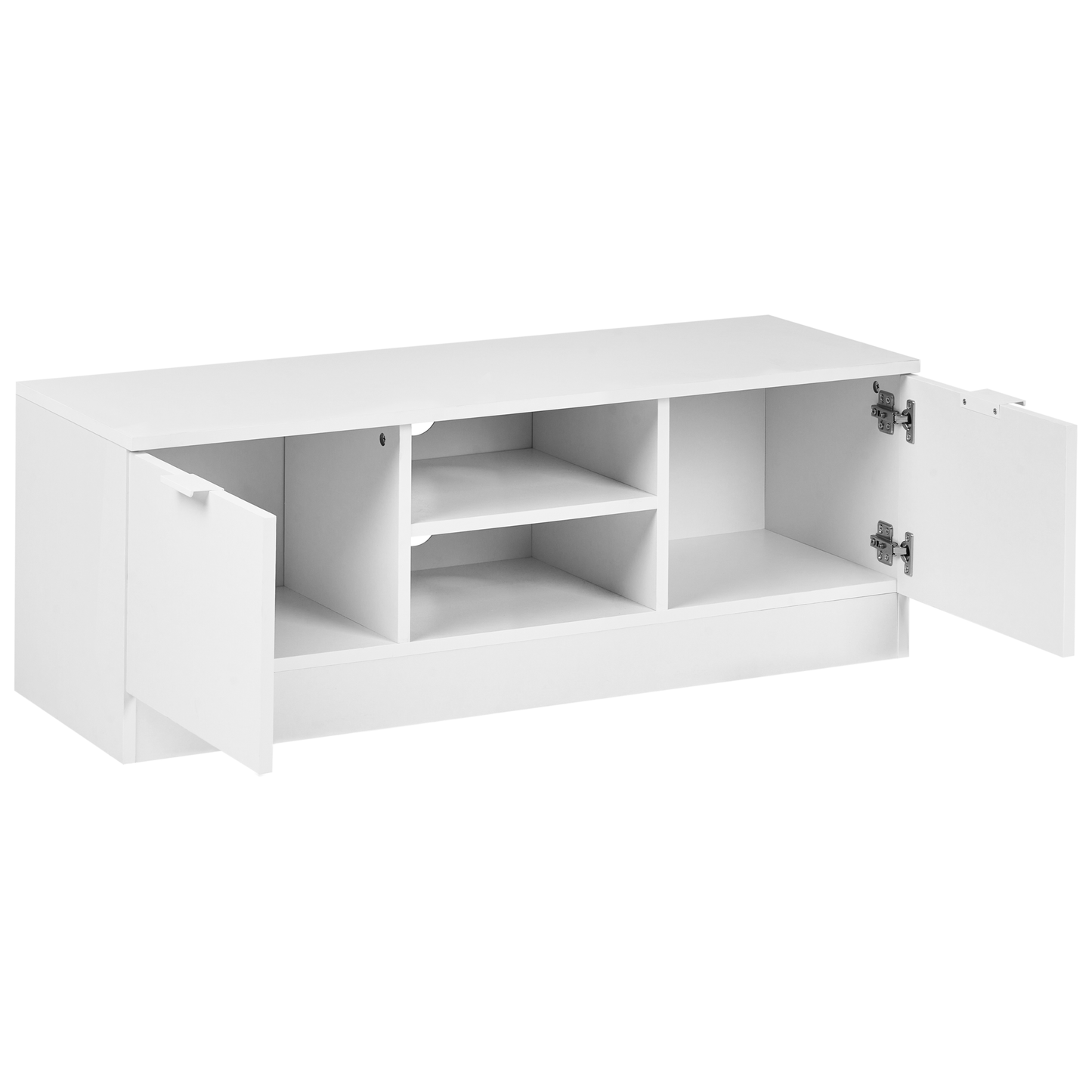 Nordic White TV Stand 102cm With 2 Drawers And Shelves