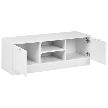 Nordic White TV Stand 102cm With 2 Drawers And Shelves