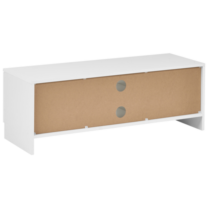 Nordic White TV Stand 102cm With 2 Drawers And Shelves
