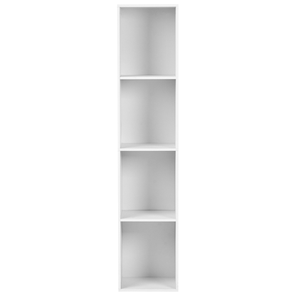White 4 Shelf TV Stand Bookcase Scandinavian Style