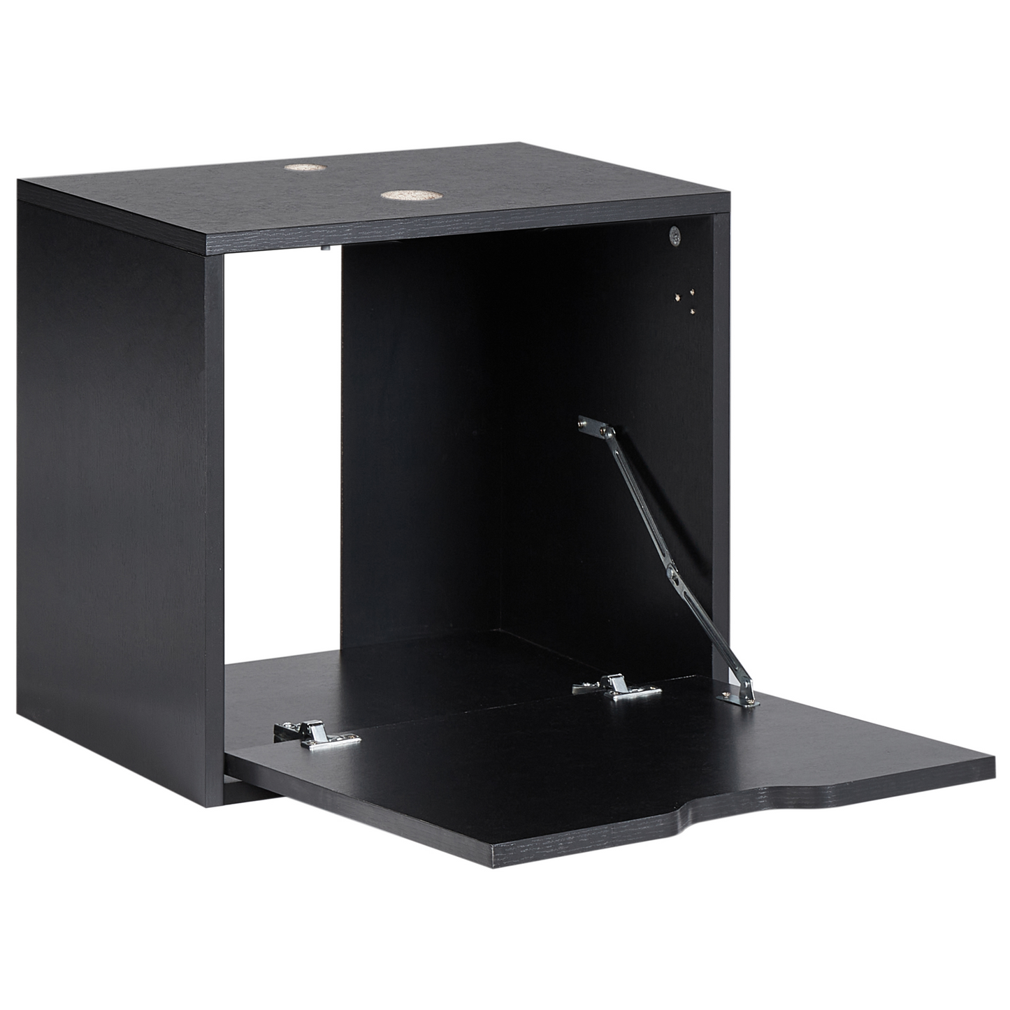 MDP Black Wall Mounted Bathroom Cabinet 44 x 40cm Door Pre Cut Hole