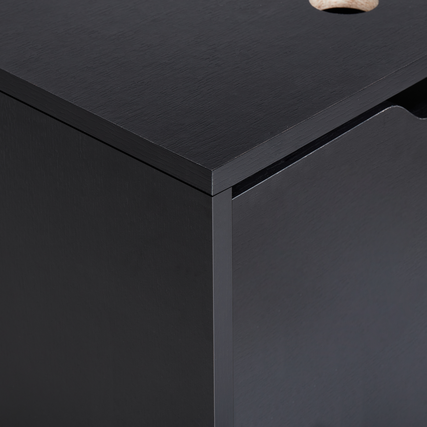 MDP Black Wall Mounted Bathroom Cabinet 44 x 40cm Door Pre Cut Hole