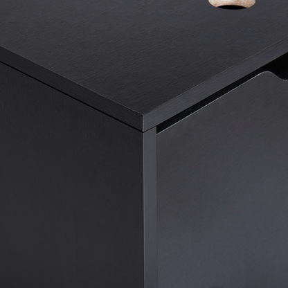 MDP Black Wall Mounted Bathroom Cabinet 44 x 40cm Door Pre Cut Hole