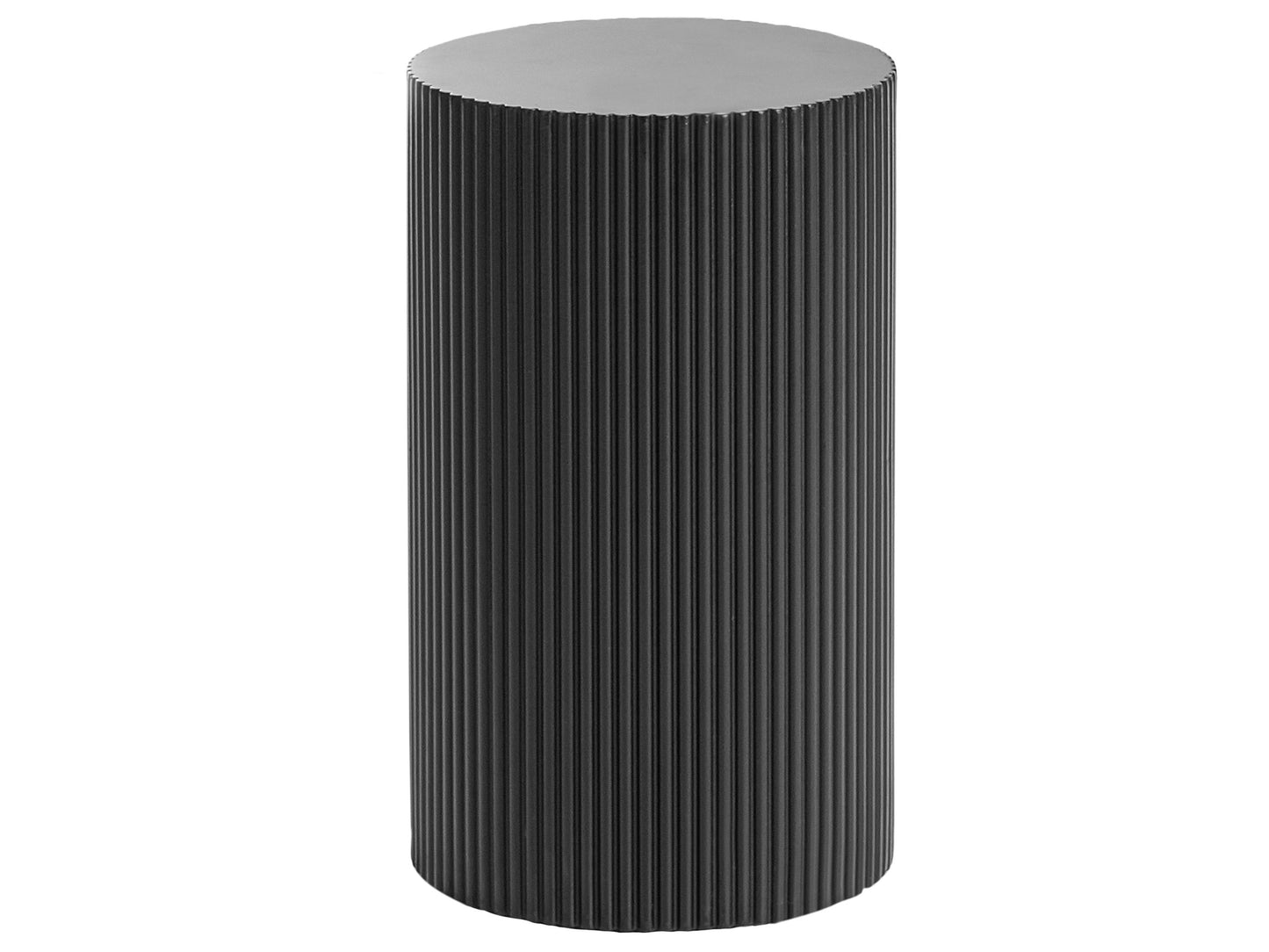 Nexa Side Table Black MDF Fluted Base 30 cm