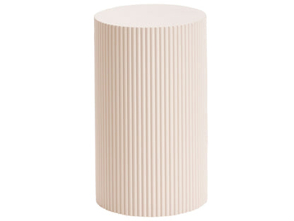 Fluted Off-White Side Table MDF Diameter 30 Cm Modern Living Room