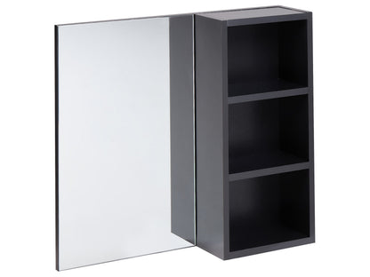 Bathroom Wall Cabinet With Mirror Shelves Black Melamine