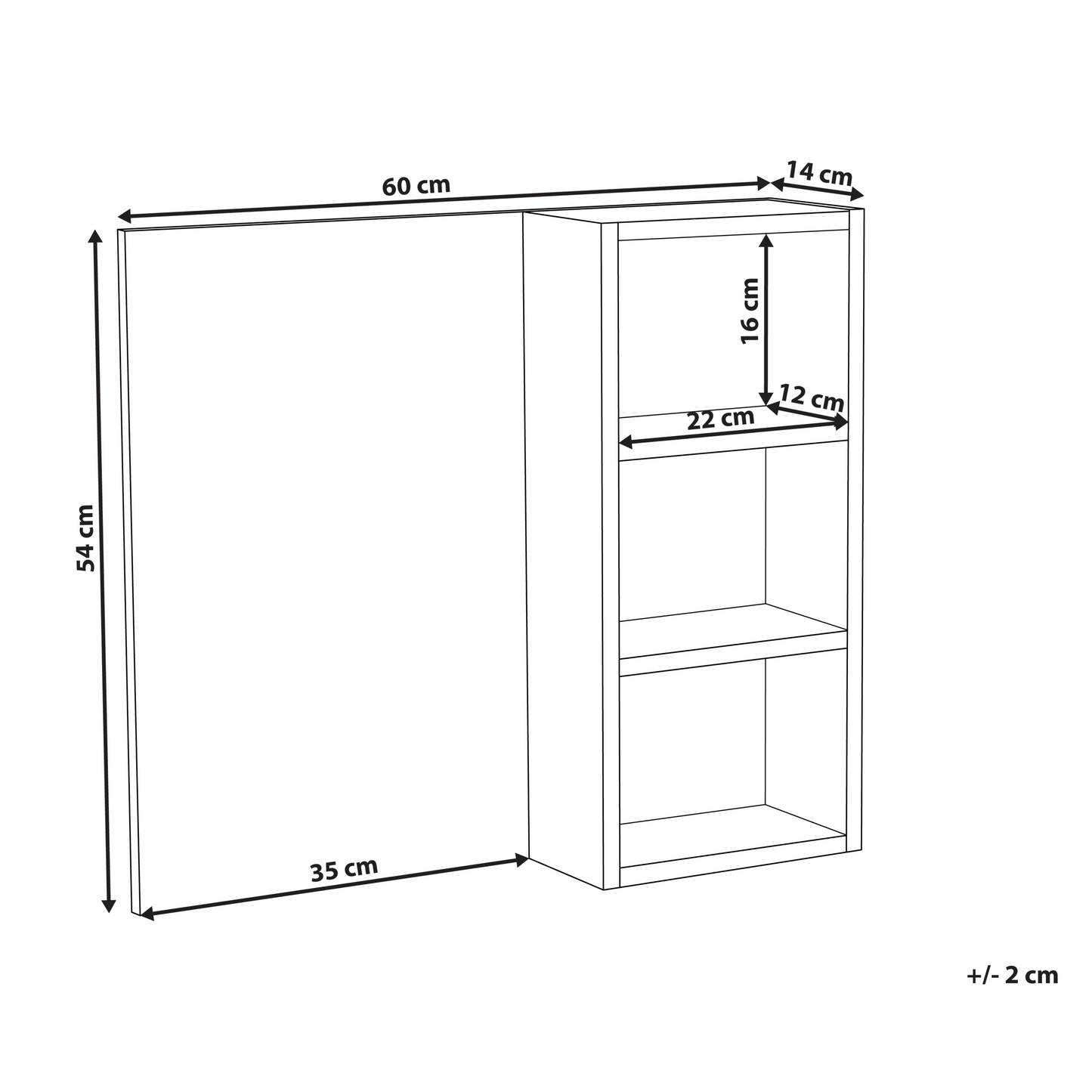 White Marble Effect Bathroom Wall Cabinet With Mirrored Cupboard