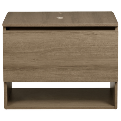 Wall Mounted Bath Cabinet Light Brown Pre Cut Basin Holes