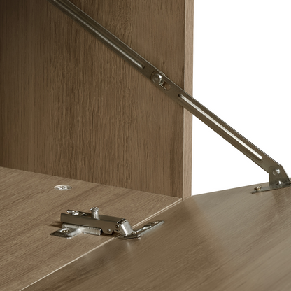 Wall Mounted Bath Cabinet Light Brown Pre Cut Basin Holes