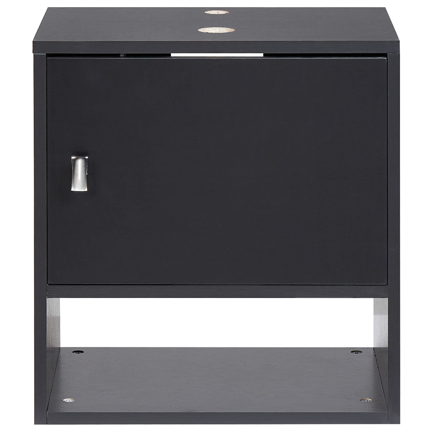 Black Wall Mounted Washbasin Cabinet Pre Cut Holes