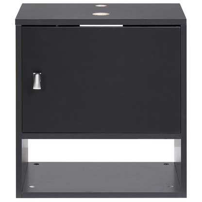 Black Wall Mounted Washbasin Cabinet Pre Cut Holes