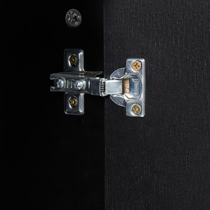 Black Wall Mounted Washbasin Cabinet Pre Cut Holes