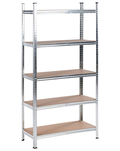 5-Shelf Silver Metal Storage Shelving Unit Outdoor Indoor