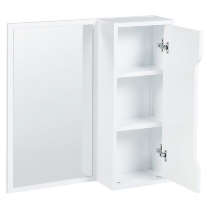 Wall Mounted Cabinet With Mirror In White 60 x 60cm