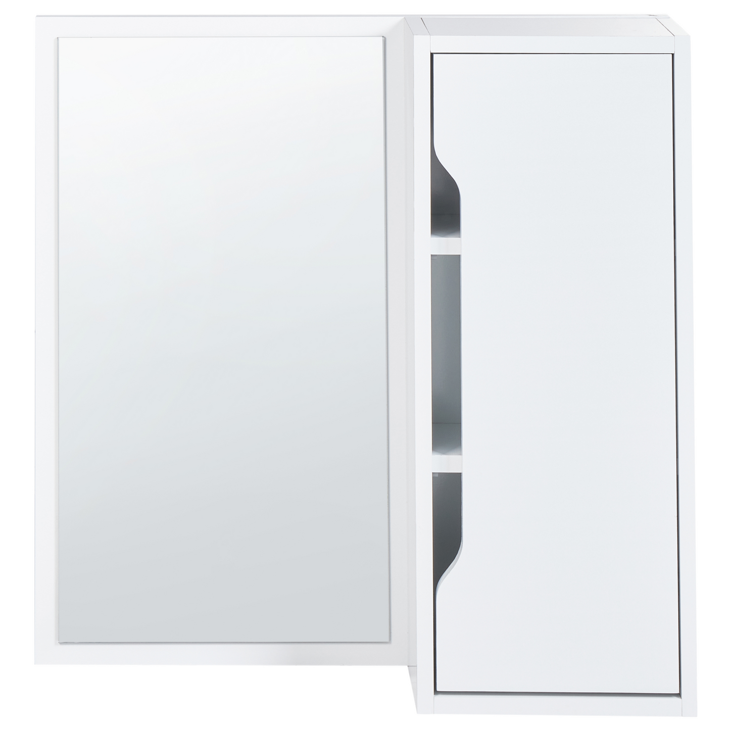 Wall Mounted Cabinet With Mirror In White 60 x 60cm