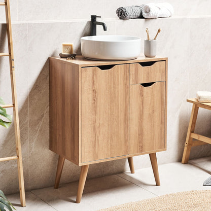 Washbasin Cabinet White MDP 60 x 80cm With Shelf