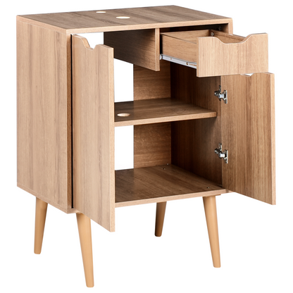 Washbasin Cabinet White MDP 60 x 80cm With Shelf