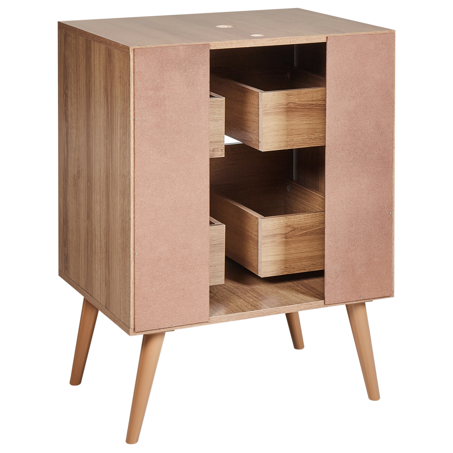 Washbasin Cabinet 60 x 80cm Light Brown MDP with Drawers