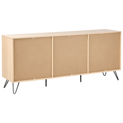 2 Door Sideboard Light Brown Particle Board With 2 Drawers