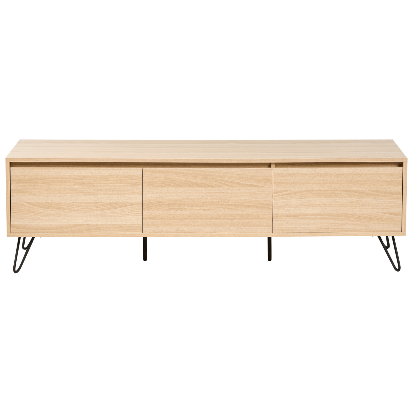 TV Stand Light Brown Particle Board 150cm Three Shelves Minimalist Living Room